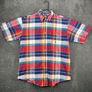Wrangler 20X Shirt Men M Cotton Plaid Pocket‎ Button Down Western